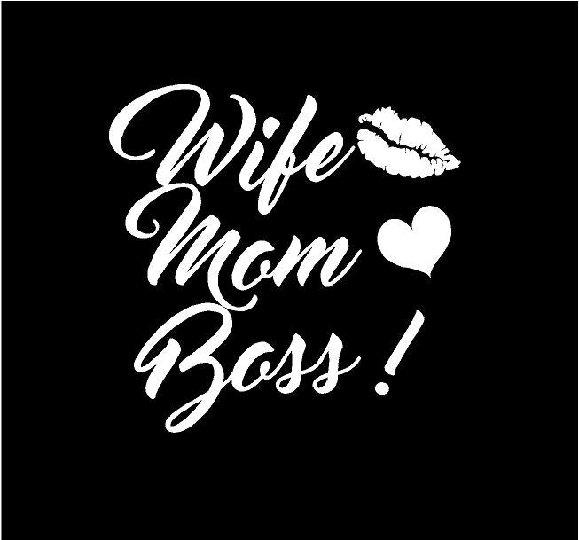 Wife Mom Boss Decal car truck window sticker