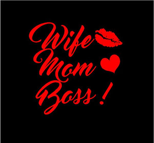 wife mom boss sticker