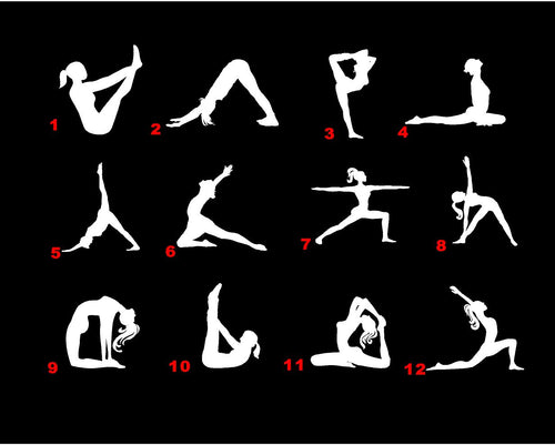 yoga pose silhouette decals car truck window water bottle stickers