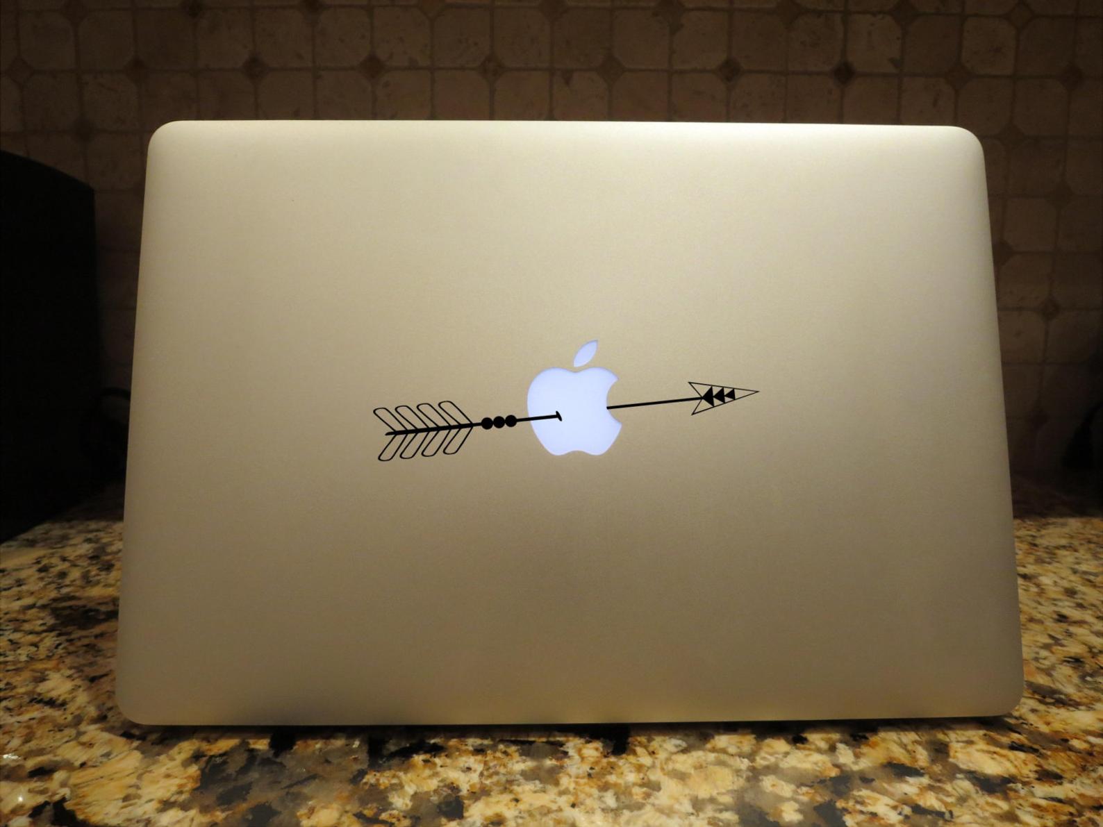 Boho Arrow Thru Apple Decal Custom vinyl mac laptop sticker ...