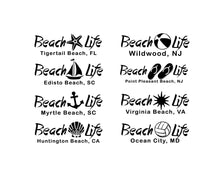 Load image into Gallery viewer, beach life customizable car decal