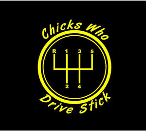Girls Who Drive Stick Decal Custom Vinyl car truck window sticker