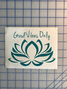 Lotus Flower Decal Namaste Peace Love Happiness Good Vibes Only Perserverance car window sticker