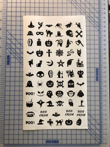 Halloween Mini Decals Custom Vinyl Craft Project Stickers Set of 12