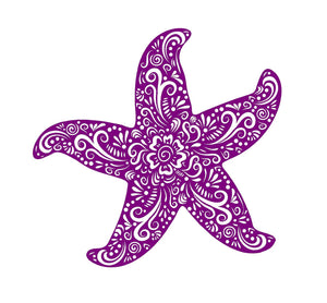 starfish henna style decal