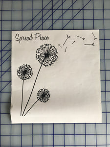 Dandelion Spread Peace Custom Vinyl Decal Laptop Sticker
