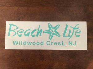 Beach Life Customizable Decal Beach Lover car window vinyl sticker