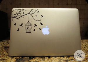 bird cage laptop decal sticker