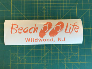 Beach Life Customizable Decal Beach Lover car window vinyl sticker