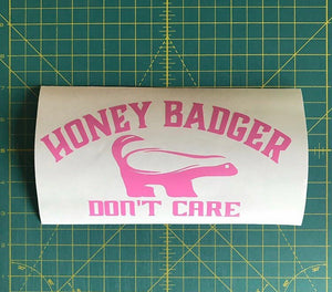 Honey Badger Don't Care decal Custom Vinyl car truck window Sticker