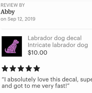 Henna Labrador Retriever Decal Lab Dog Fancy custom Vinyl car truck window laptop sticker
