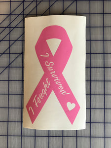 breast cancer oink ribbon decal