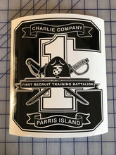 Load image into Gallery viewer, Charlie Company 1st Recruit Training Battalion Parris Island Decal Vinyl car truck window US Marine sticker