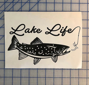 Lake Life Trout Fisherman Decal Custom Vinyl Car Truck Window Sticker