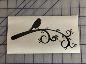Bird on a Branch custom vinyl laptop decal sticker