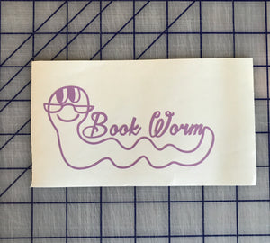 Book Worm Decal Custom Vinyl car truck window laptop sticker