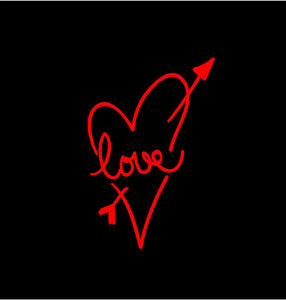 Love Heart Decal Custom Vinyl car truck laptop Valentines Sweetheart sticker
