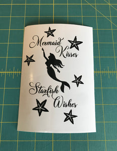mermaid kisses starfish wishes decal fairy light sticker