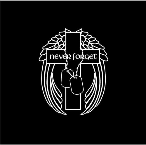 never forget military cross angel wings decal car truck window sticker