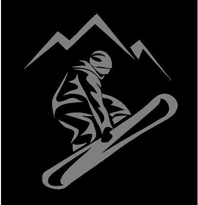 Stickers Mountains Skiing, Snowboard Vinyl Sticker